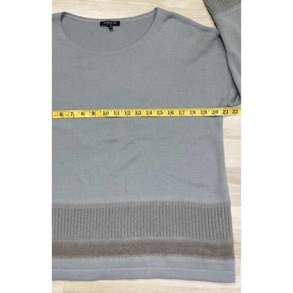 Lafayette 148 Cozy Wool Flannel Two-Tone Ribbed Hem Sweater. Size:  M - Picture 6 of 8